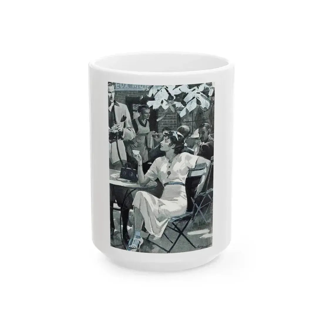 Flower of France, Redbook, October 1936 - White Coffee Mug 15oz - Go Mug Yourself