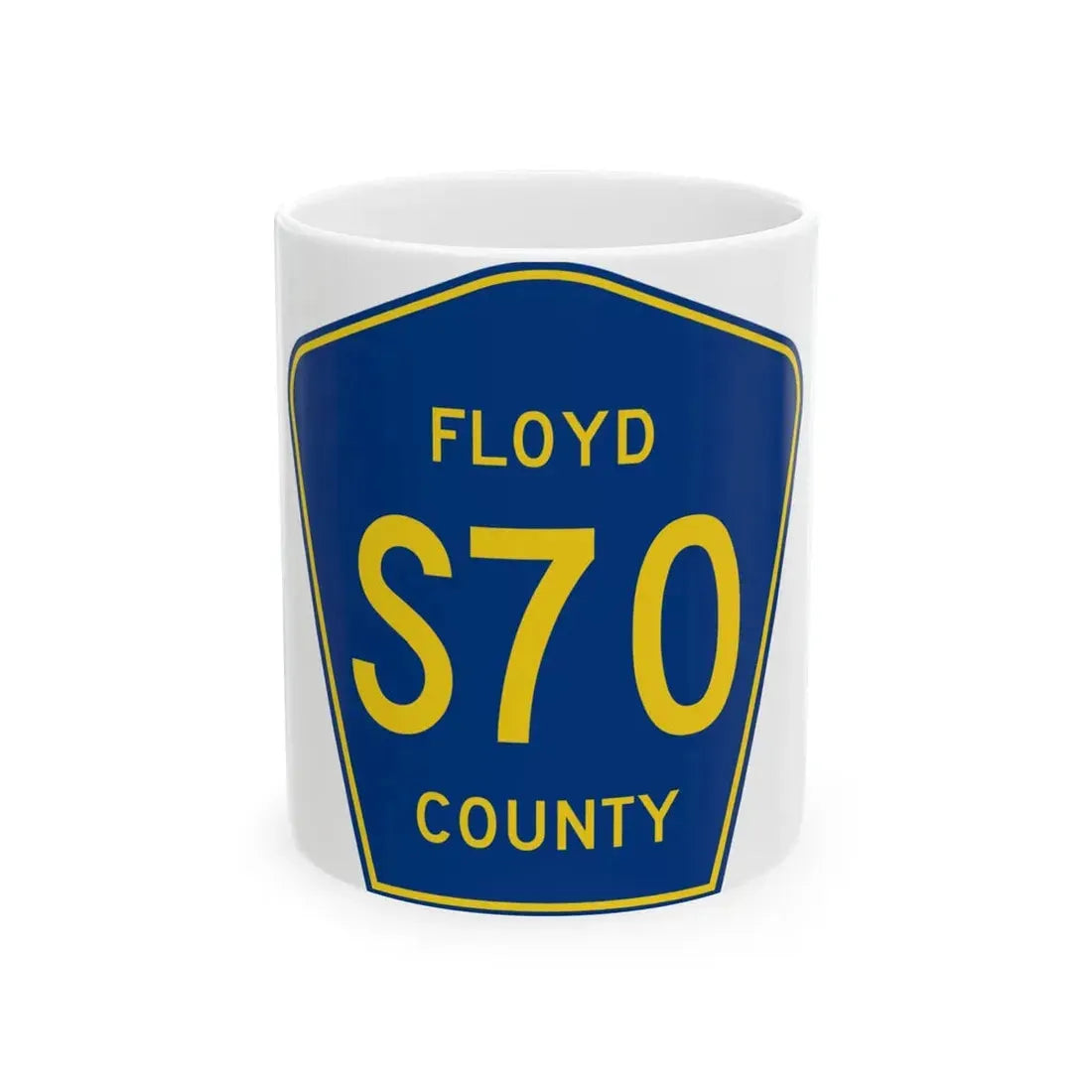 Floyd County S70 IA (Iowa) (Road Sign) White Coffee Mug 11oz - Go Mug Yourself