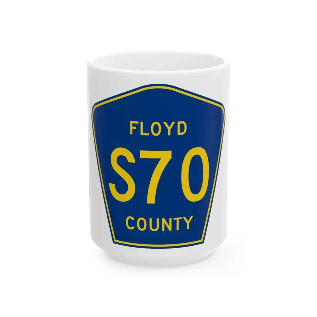 Floyd County S70 IA (Iowa) (Road Sign) White Coffee Mug 15oz - Go Mug Yourself