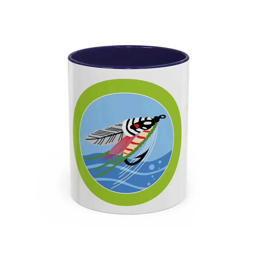 Fly Fishing (Boy Scout Merit Badge) Accent Coffee Mug 11oz Navy - Go Mug Yourself