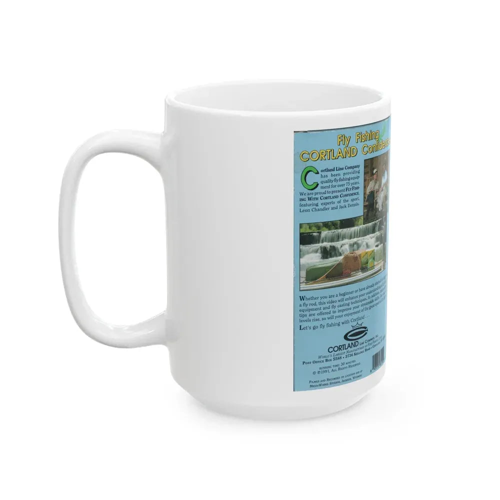 FLY FISHING WITH CORTLAND CONFIDENCE (VHS COVER) - White Coffee Mug - Go Mug Yourself