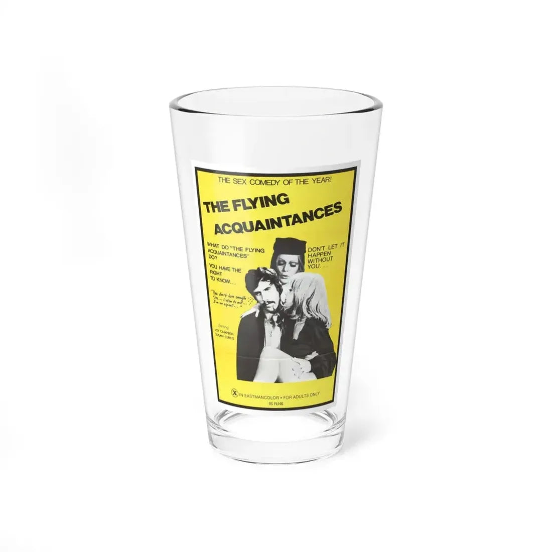 FLYING ACQUAINTENCES 1973 Movie Poster - Pint Glass 16oz 16oz - Go Mug Yourself
