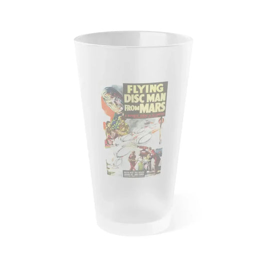 FLYING DISC MAN FROM MARS 1950 Movie Poster - Frosted Pint Glass 16oz 16oz Frosted - Go Mug Yourself