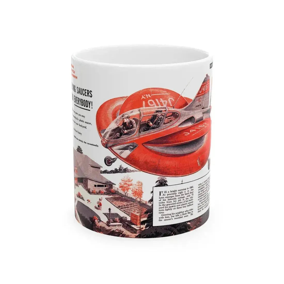 Flying Saucers for Everybody (1), 1956 - White Coffee Mug 11oz - Go Mug Yourself