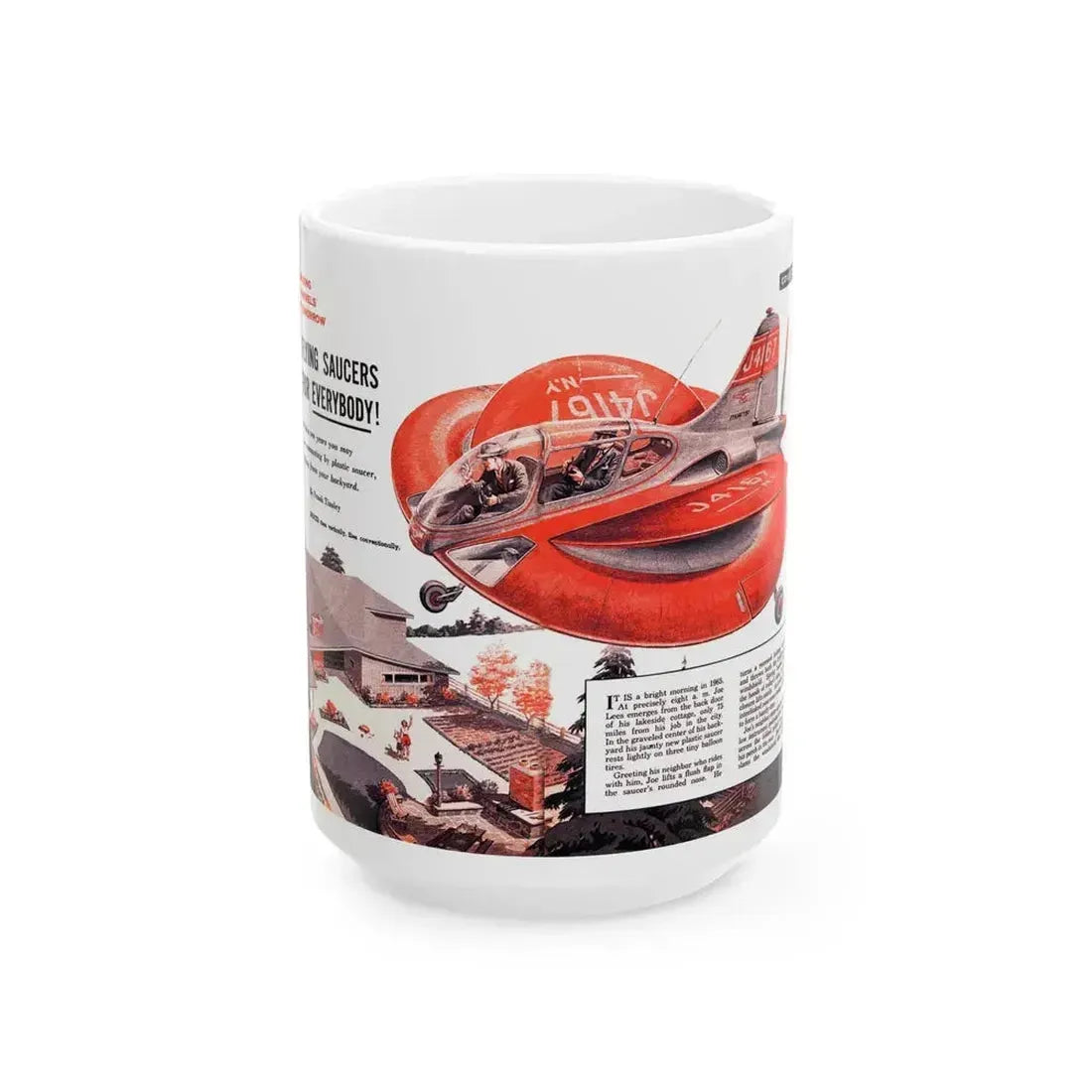 Flying Saucers for Everybody (1), 1956 - White Coffee Mug 15oz - Go Mug Yourself