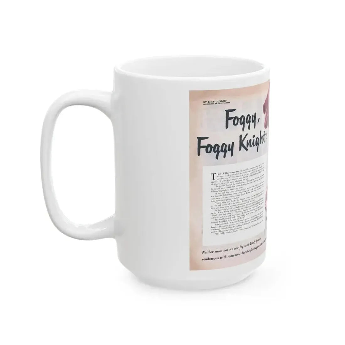 Foggy Foggy Knight, Redbook, November 1954 - White Coffee Mug - Go Mug Yourself