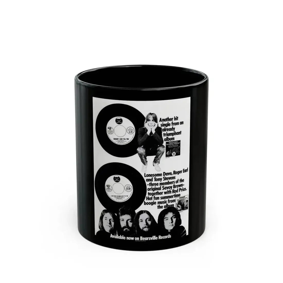 Foghat 1972 (Music Poster) Black Coffee Mug 11oz - Go Mug Yourself