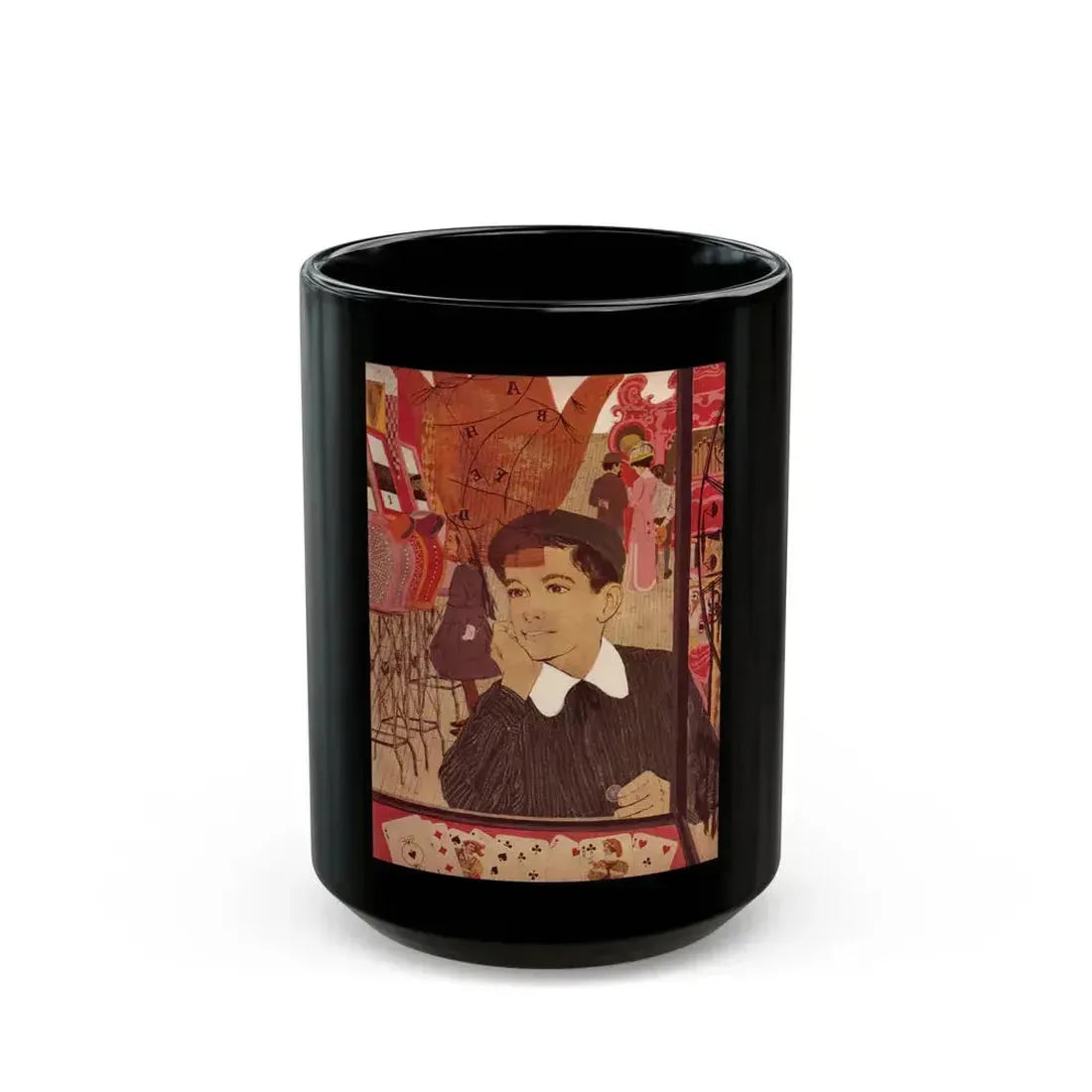Follow Your Star (1), Cosmopolitan illustration, March 1958 - Black Coffee Mug 15oz - Go Mug Yourself