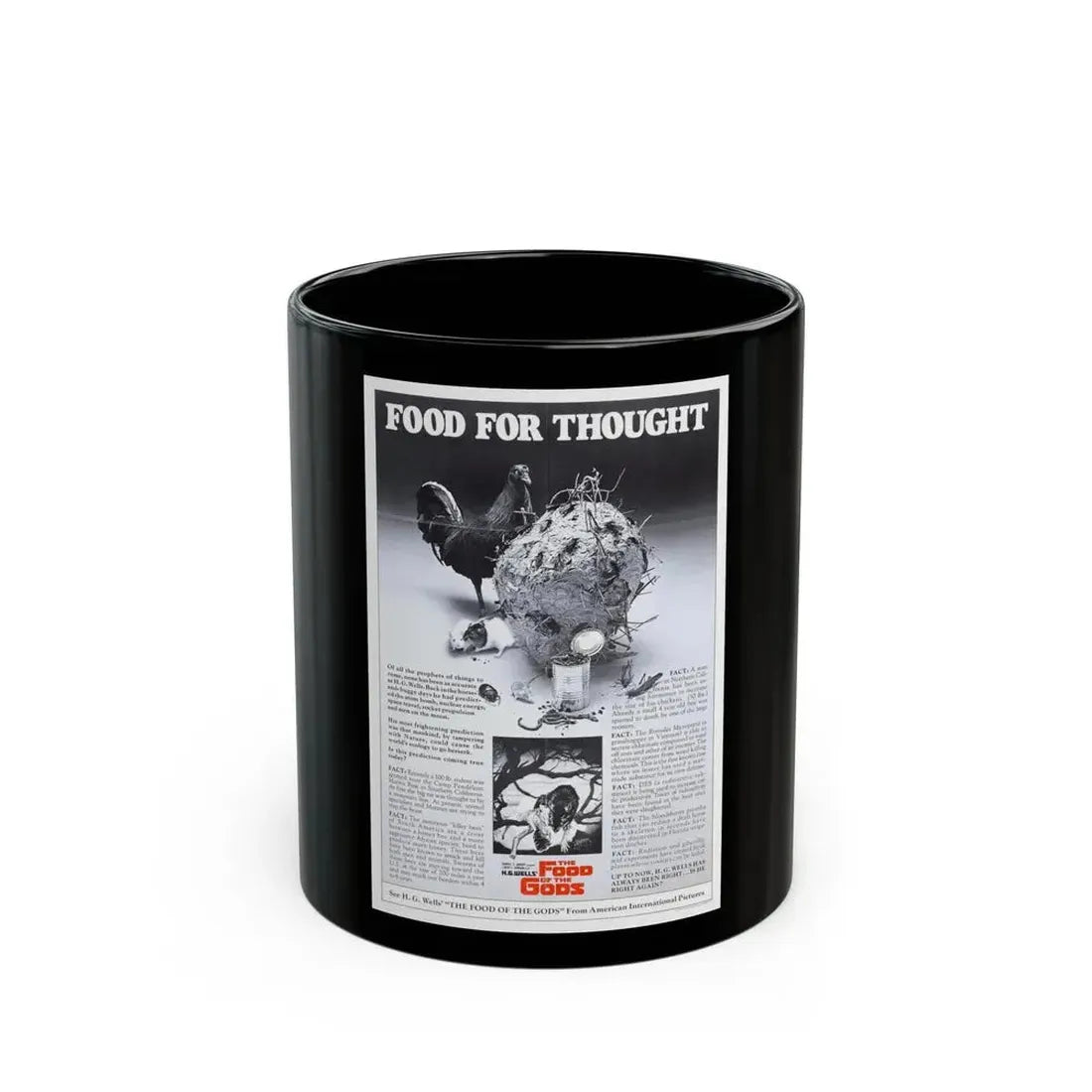 FOOD OF THE GODS (TEASER) 1976 Movie Poster - Black Coffee Mug 11oz - Go Mug Yourself
