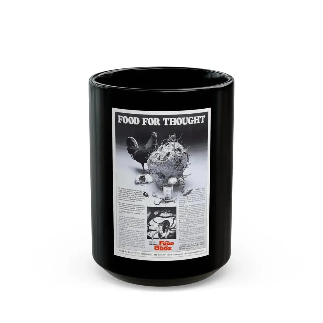 FOOD OF THE GODS (TEASER) 1976 Movie Poster - Black Coffee Mug 15oz - Go Mug Yourself