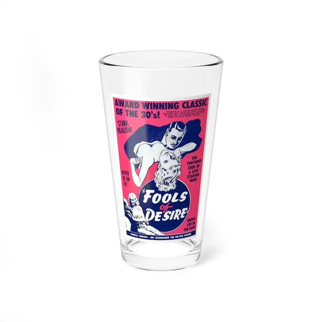 FOOLS OF DESIRE 1937 Movie Poster - Pint Glass 16oz 16oz - Go Mug Yourself