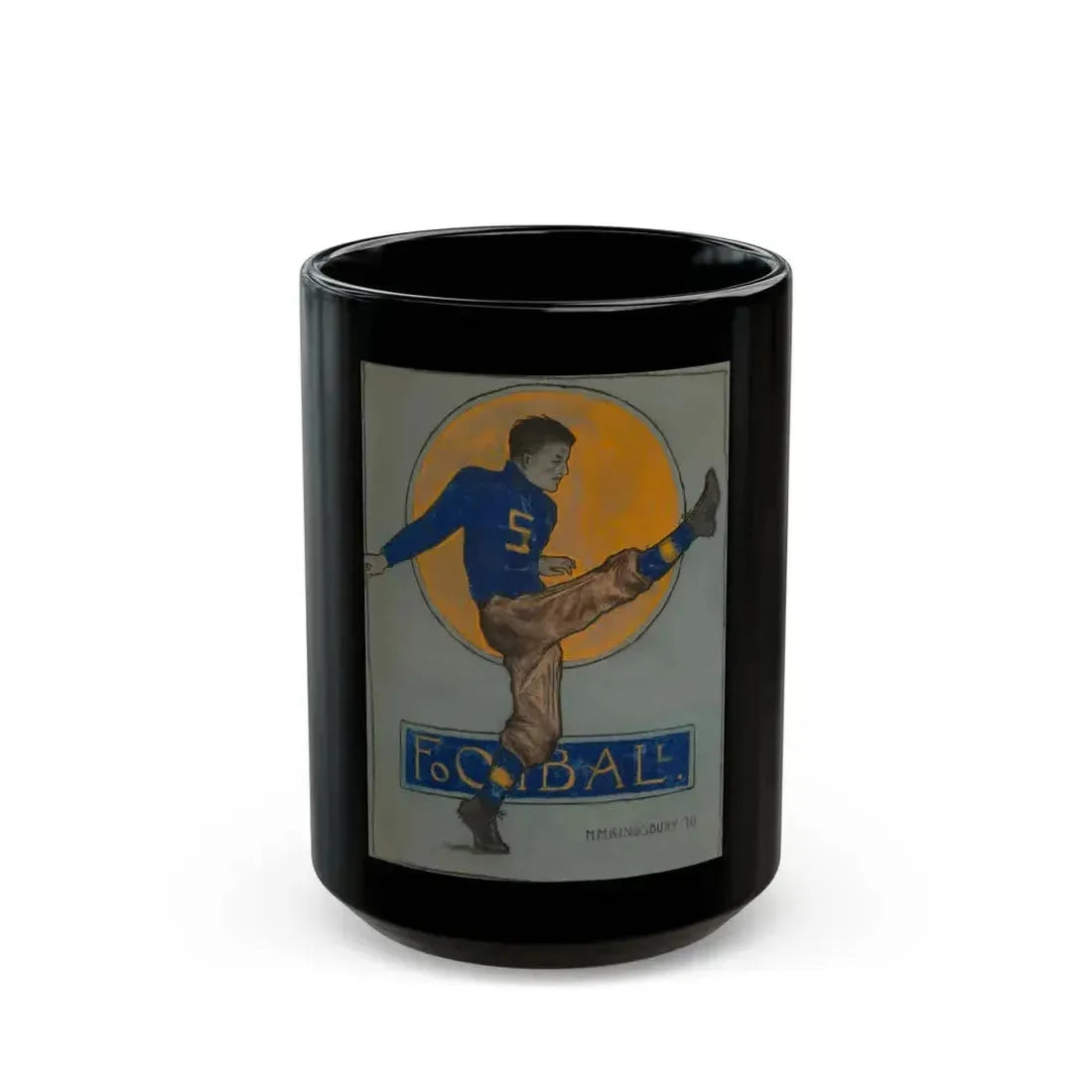 Football, 1910 - Black Coffee Mug 15oz - Go Mug Yourself