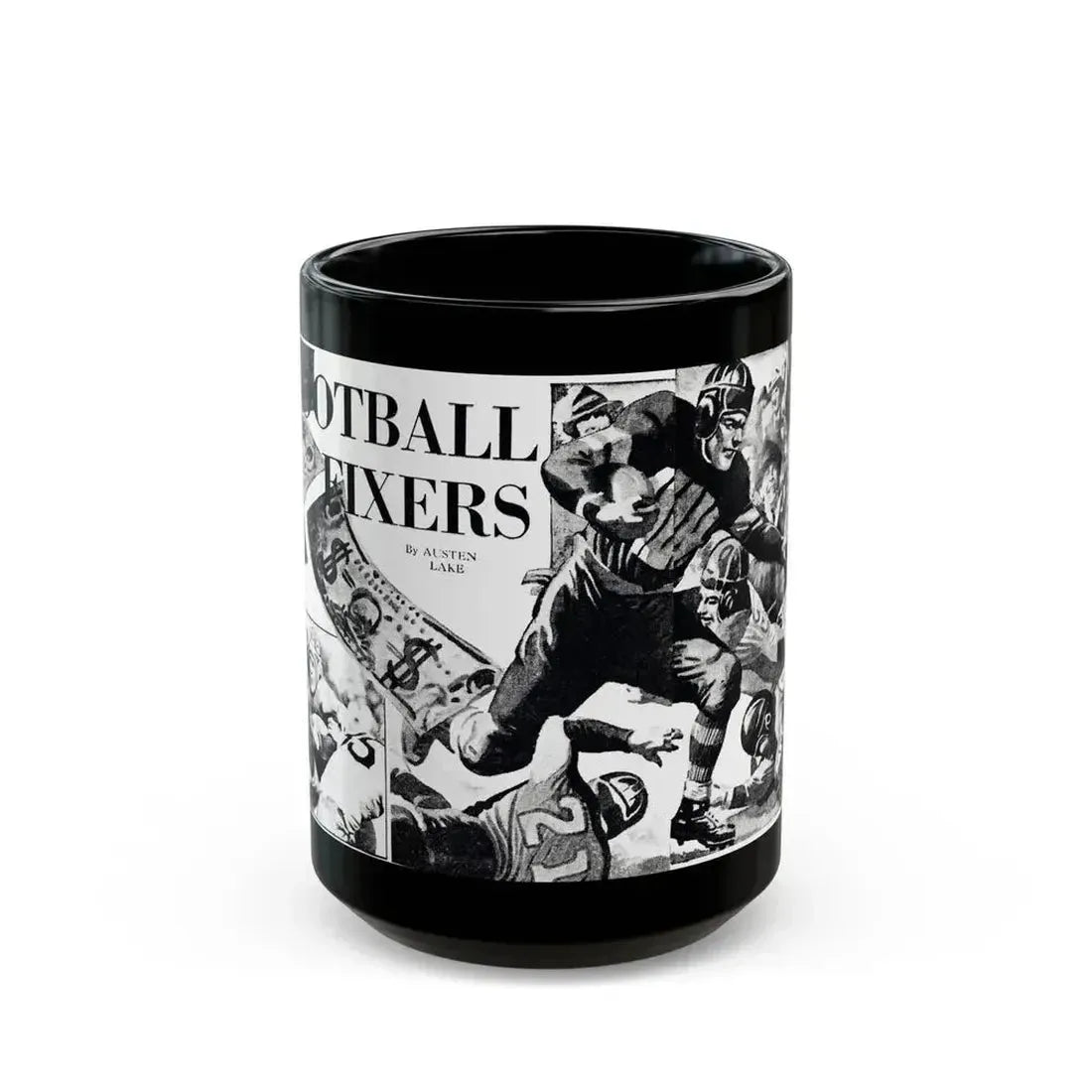 Football Fixers, Sensation magazine, November 1939 - Black Coffee Mug 15oz - Go Mug Yourself