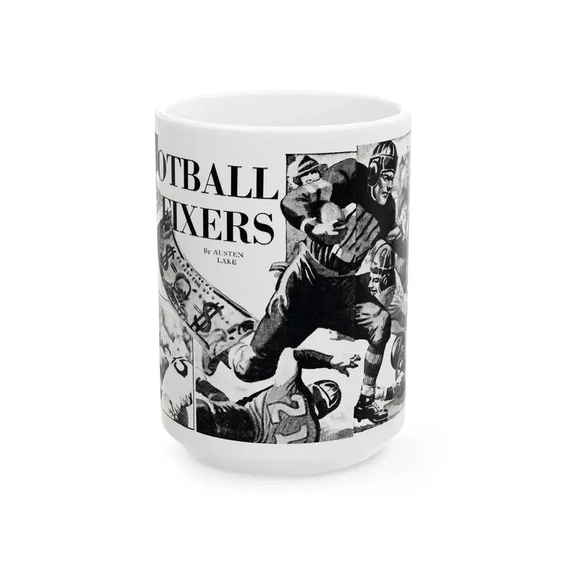 Football Fixers, Sensation magazine, November 1939 - White Coffee Mug 15oz - Go Mug Yourself