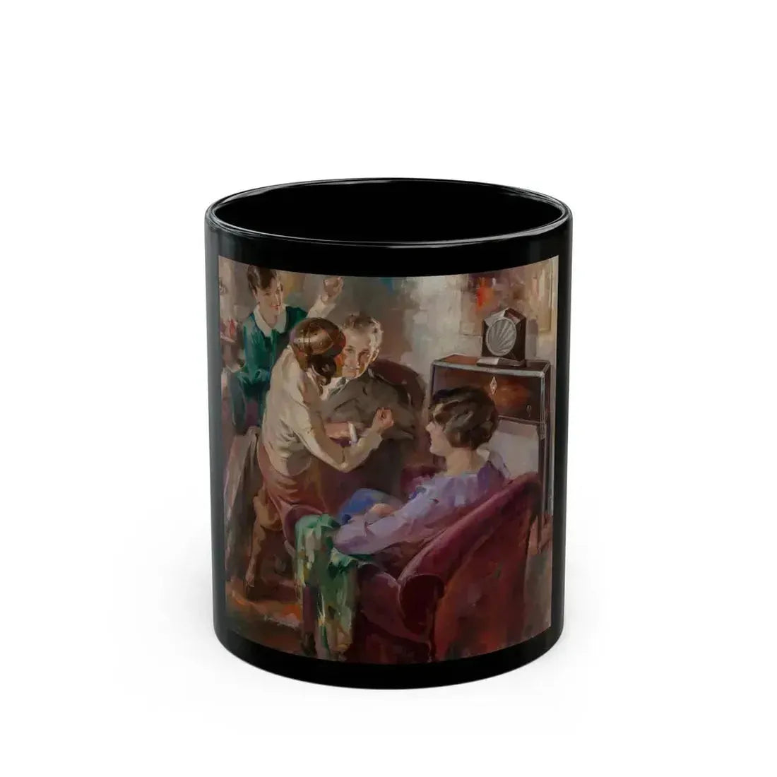 Football Game, possible radio advertisement - Black Coffee Mug 11oz - Go Mug Yourself
