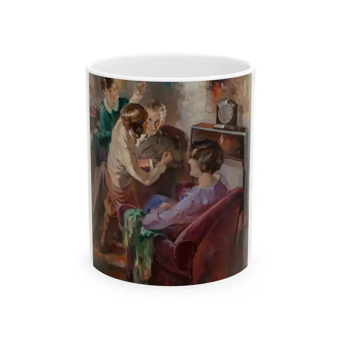 Football Game, possible radio advertisement - White Coffee Mug 11oz - Go Mug Yourself