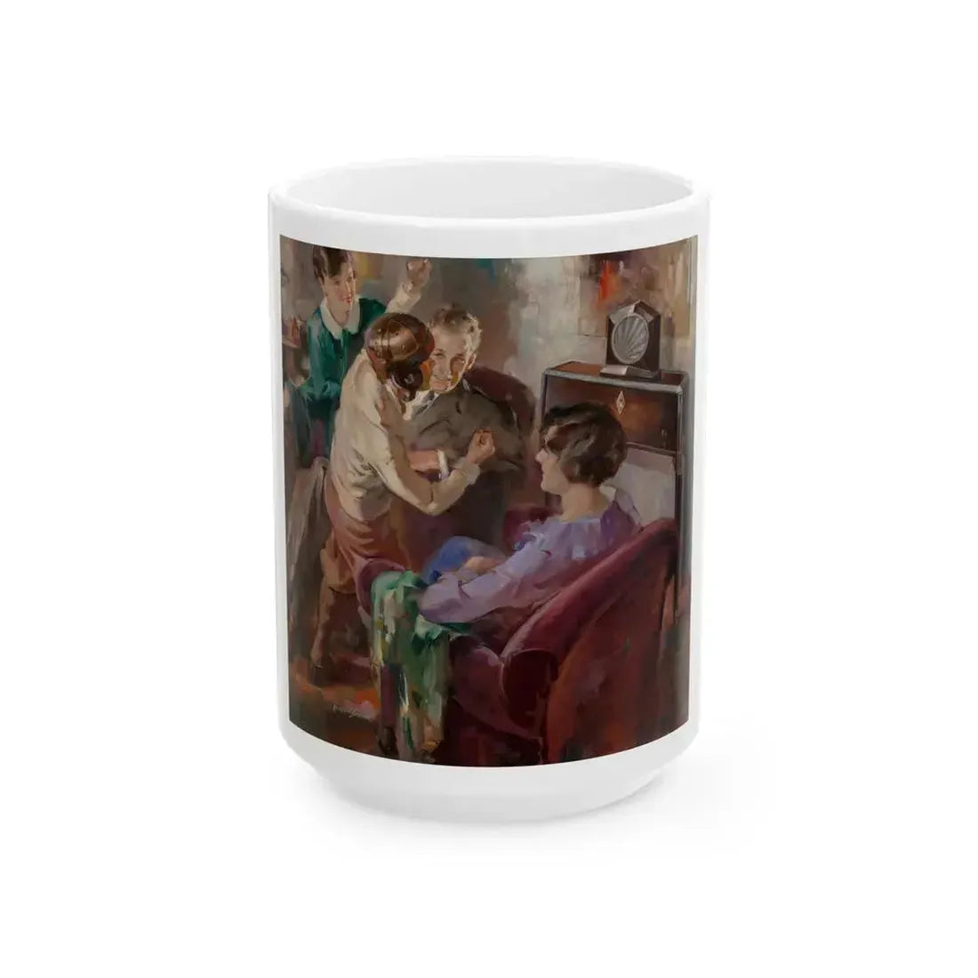 Football Game, possible radio advertisement - White Coffee Mug 15oz - Go Mug Yourself