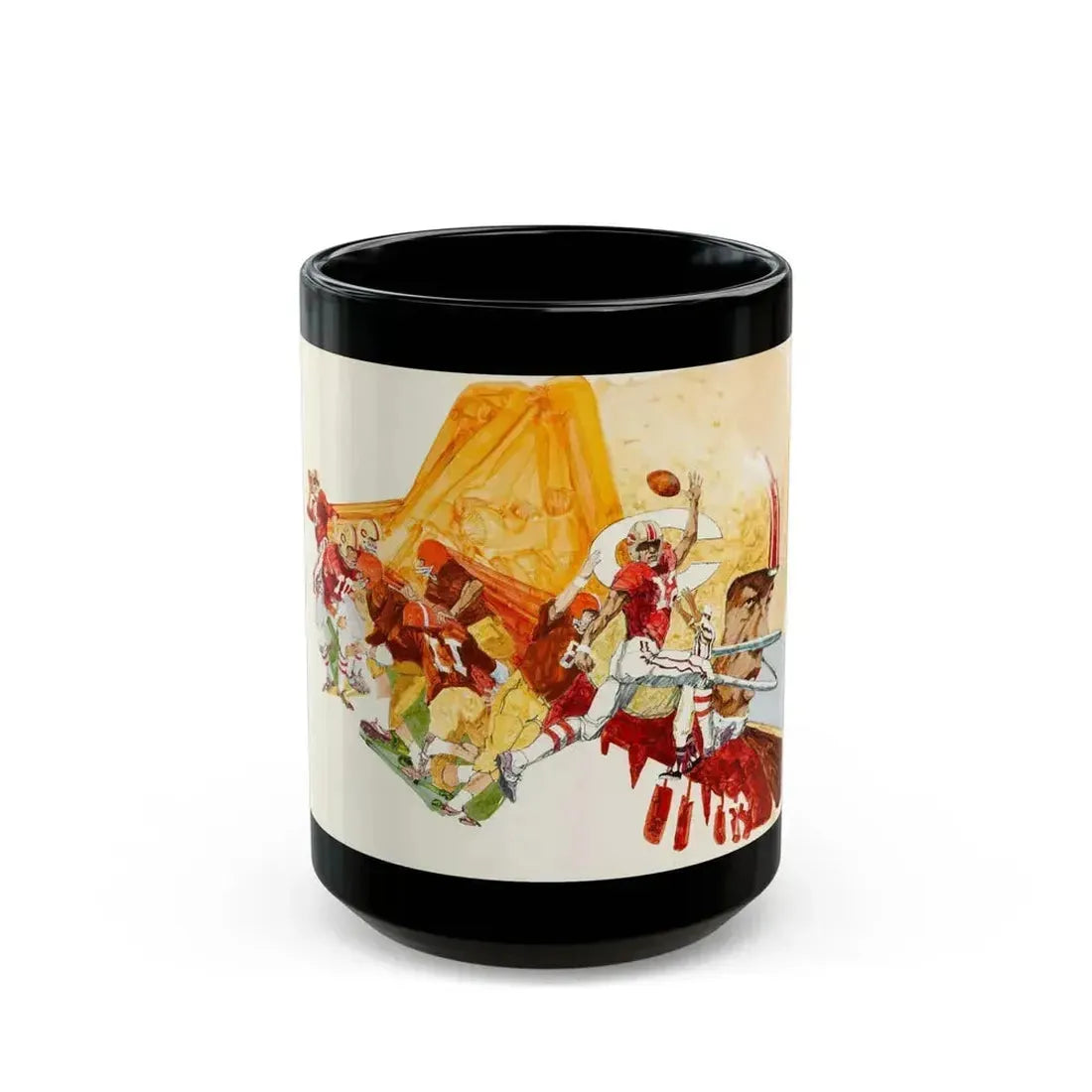 Football Montages - Black Coffee Mug 15oz - Go Mug Yourself