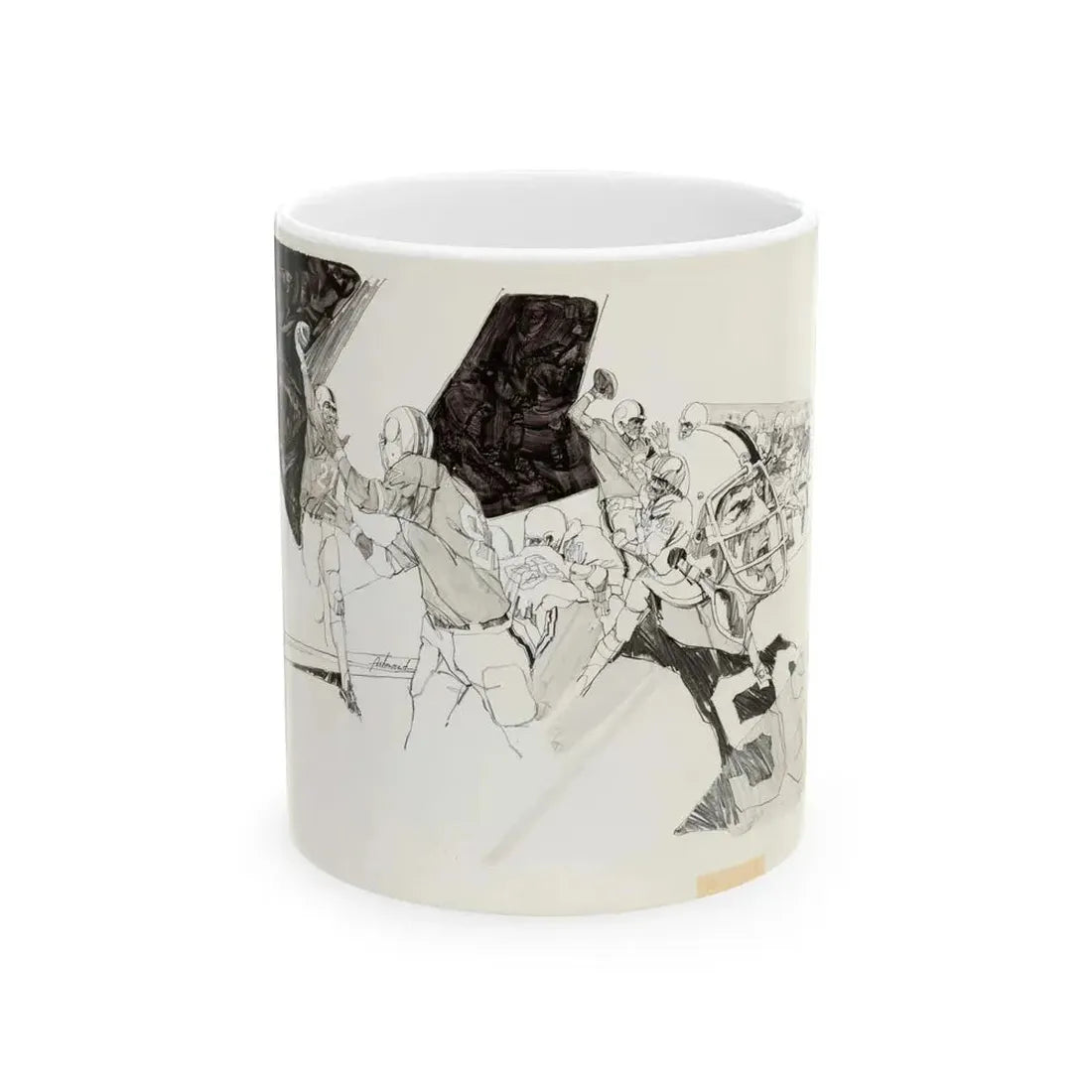 Football Montages Scetch - White Coffee Mug 11oz - Go Mug Yourself