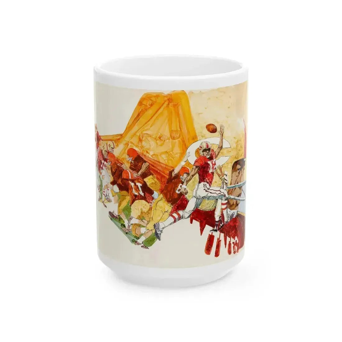Football Montages - White Coffee Mug 15oz - Go Mug Yourself