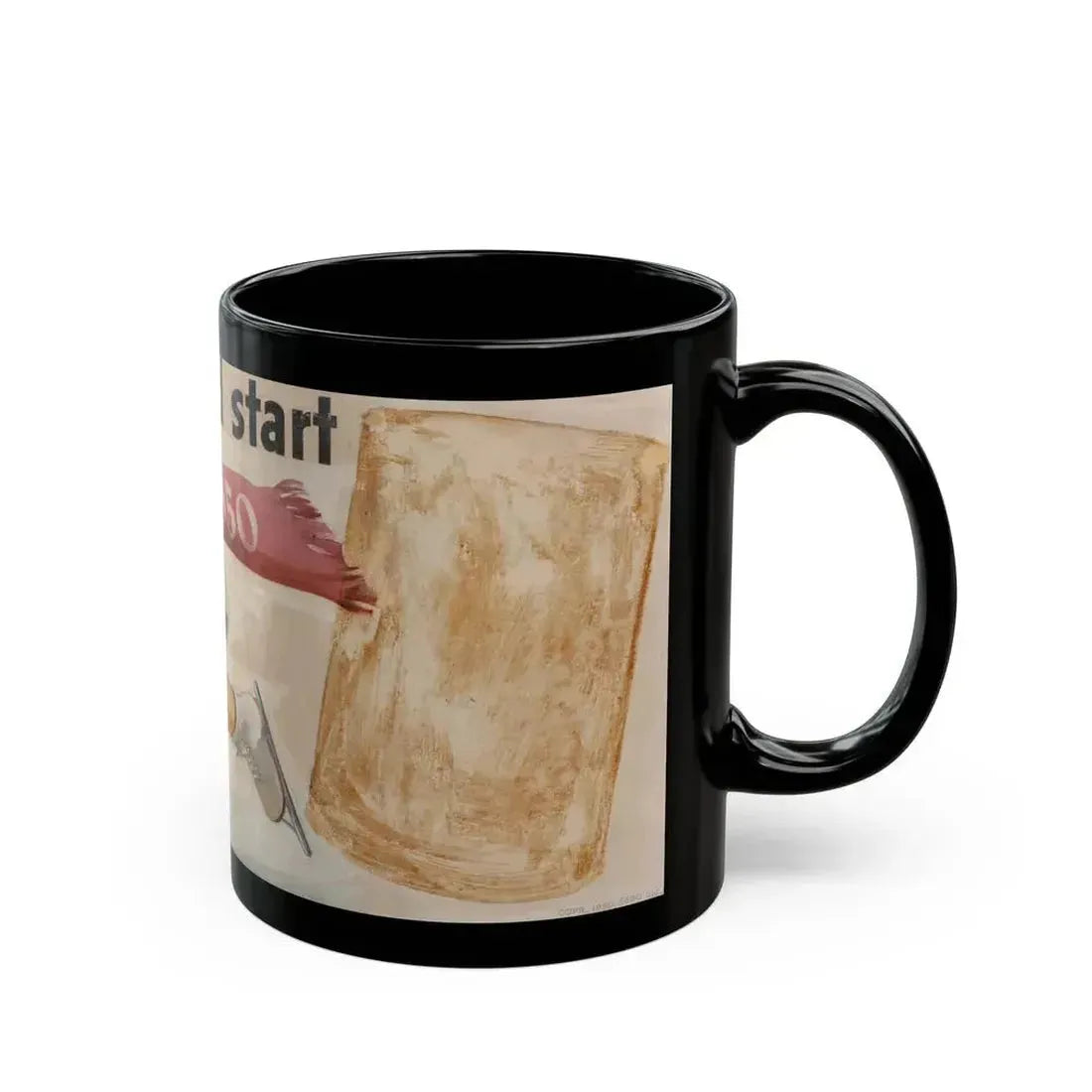 For a Good Start, Esso Oil advertisement, 1950 - Black Coffee Mug - Go Mug Yourself