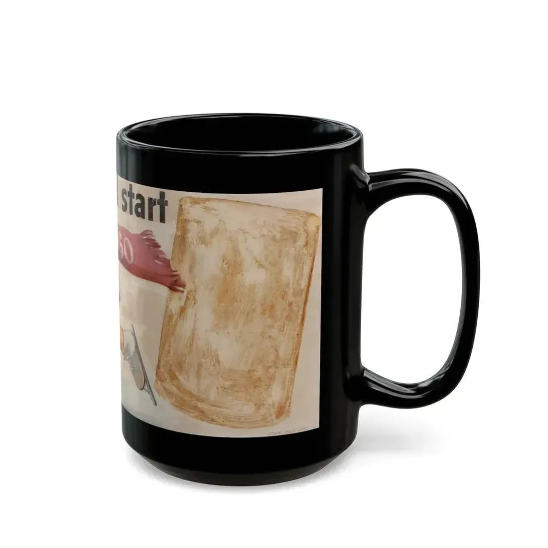 For a Good Start, Esso Oil advertisement, 1950 - Black Coffee Mug - Go Mug Yourself