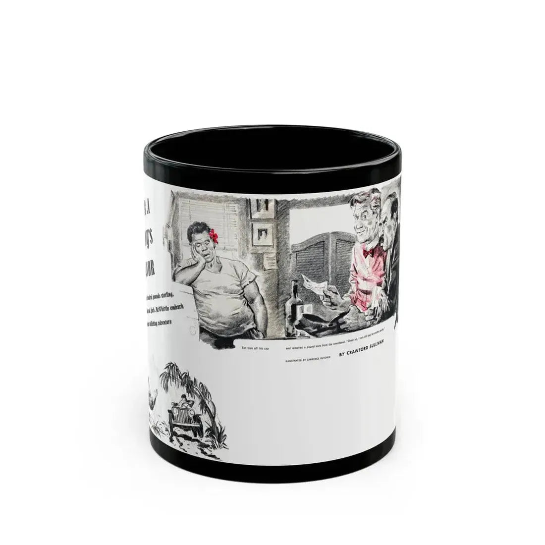 For A Lady's Honor, Liberty magazine, May, 1948 - Black Coffee Mug 11oz - Go Mug Yourself