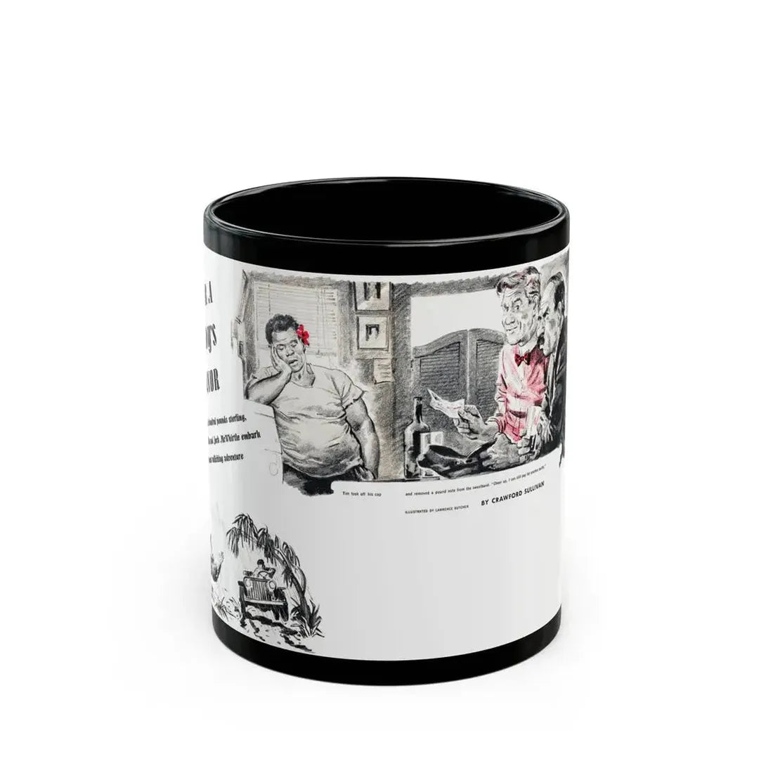 For A Lady's Honor, Liberty magazine, May, 1948 - Black Coffee Mug 11oz - Go Mug Yourself