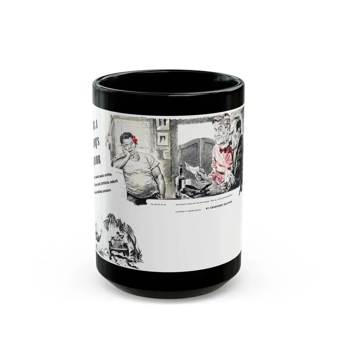 For A Lady's Honor, Liberty magazine, May, 1948 - Black Coffee Mug 15oz - Go Mug Yourself