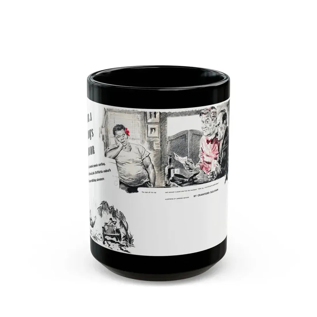 For A Lady's Honor, Liberty magazine, May, 1948 - Black Coffee Mug 15oz - Go Mug Yourself