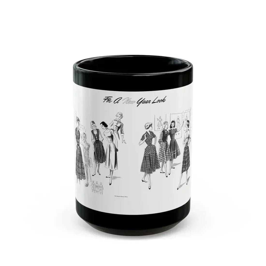 For A New Year Look, The American Girl, January 1951 - Black Coffee Mug 15oz - Go Mug Yourself
