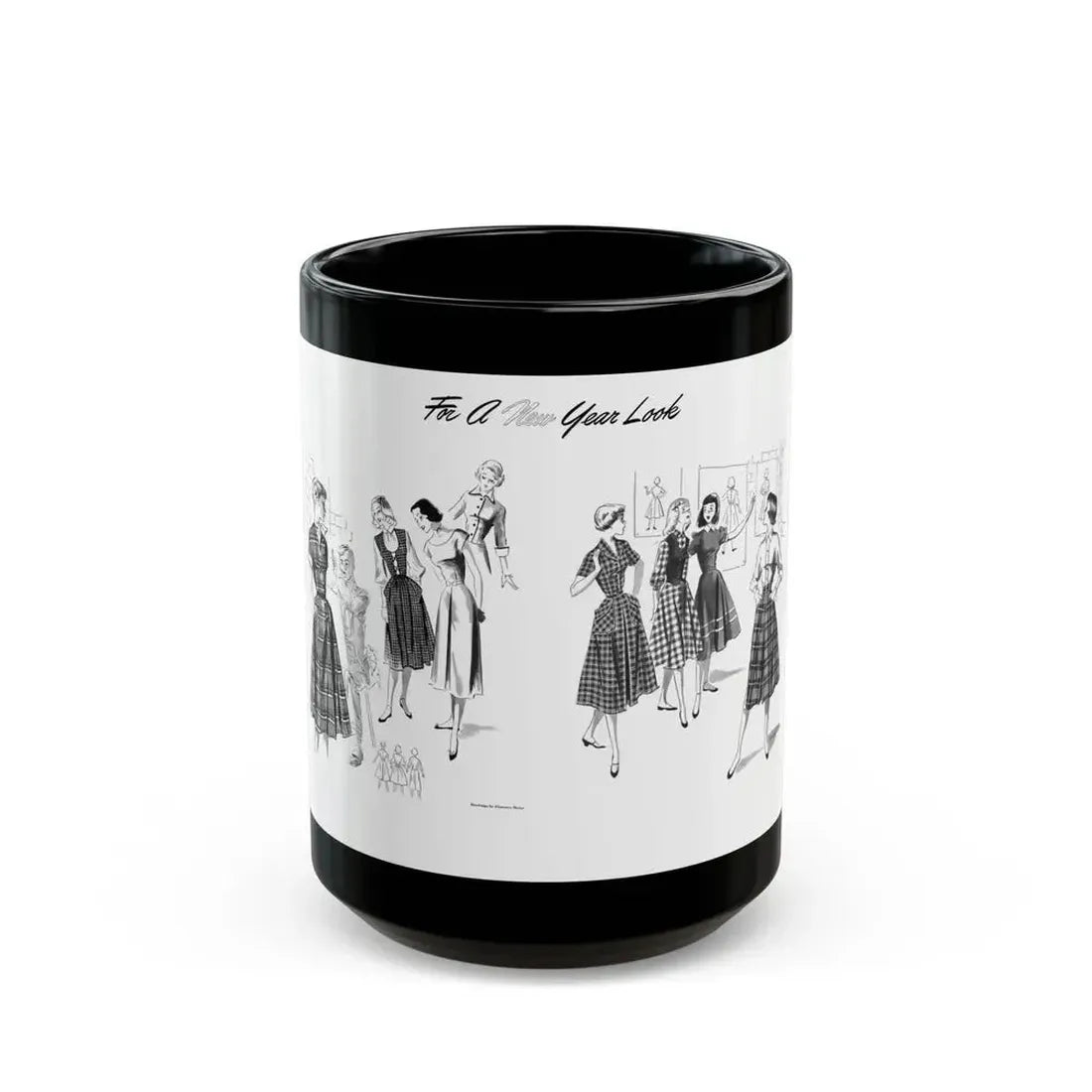 For A New Year Look, The American Girl, January 1951 - Black Coffee Mug 15oz - Go Mug Yourself