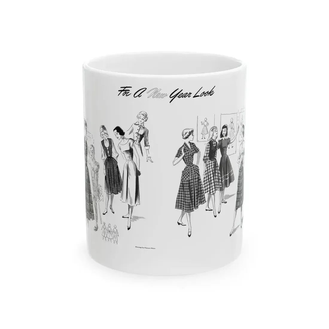 For A New Year Look, The American Girl, January 1951 - White Coffee Mug 11oz - Go Mug Yourself