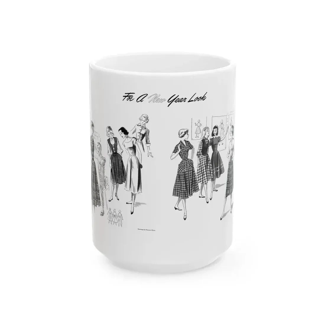For A New Year Look, The American Girl, January 1951 - White Coffee Mug 15oz - Go Mug Yourself