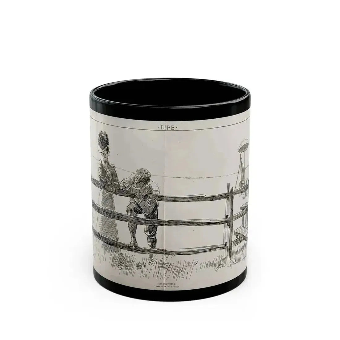 For Beginners, Life magazine, August 9, 1900 - Black Coffee Mug 11oz - Go Mug Yourself