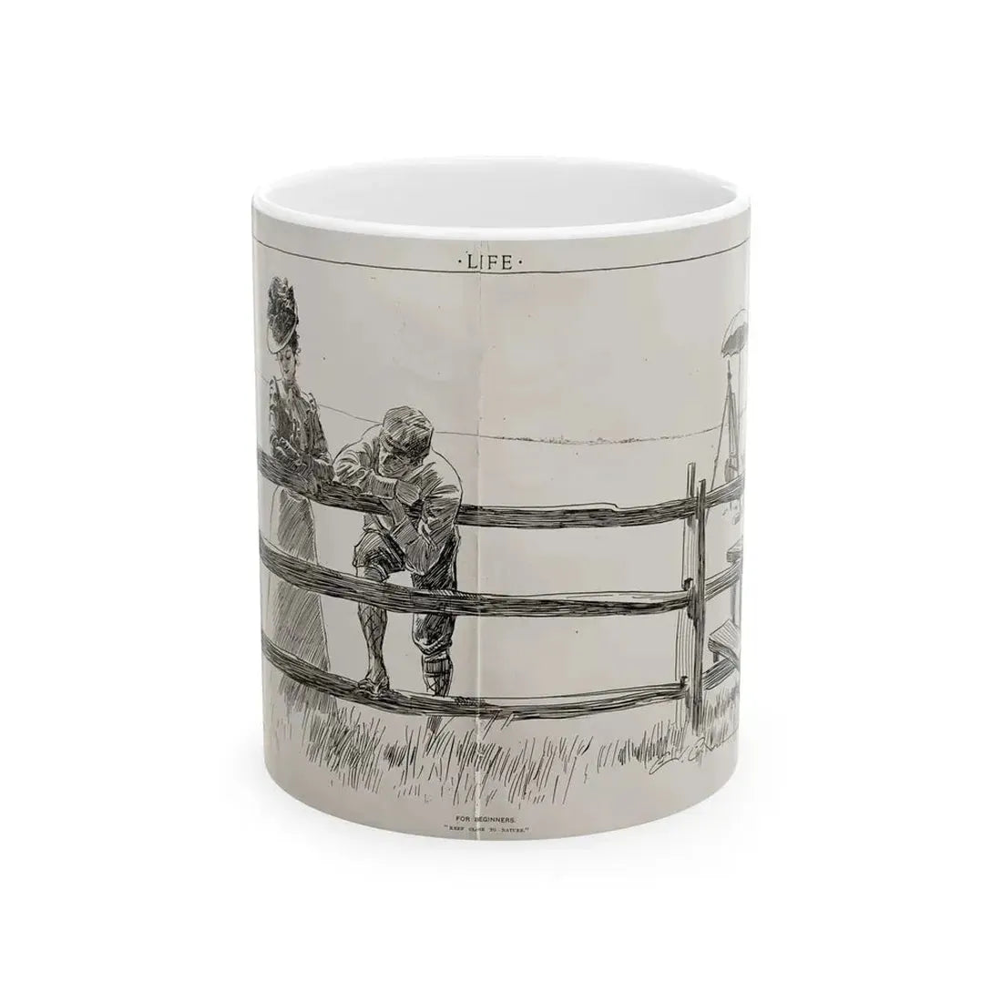 For Beginners, Life magazine, August 9, 1900 - White Coffee Mug 11oz - Go Mug Yourself