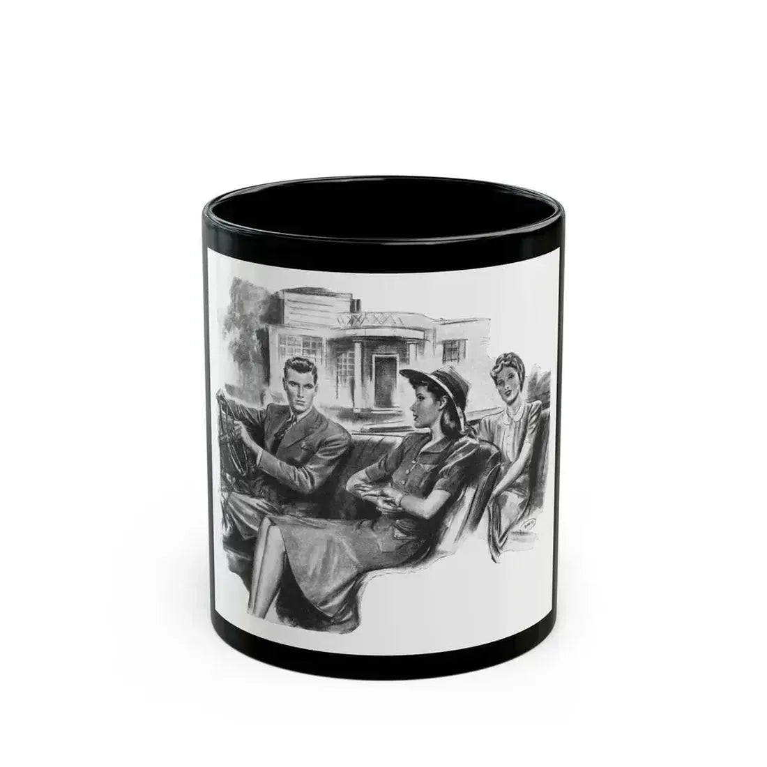 For Just A Few Photographs by Grace Elliott Taylor, Woman And Home, 1944 - Black Coffee Mug 11oz - Go Mug Yourself