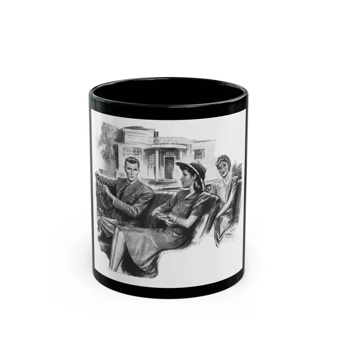 For Just A Few Photographs by Grace Elliott Taylor, Woman And Home, 1944 - Black Coffee Mug 11oz - Go Mug Yourself