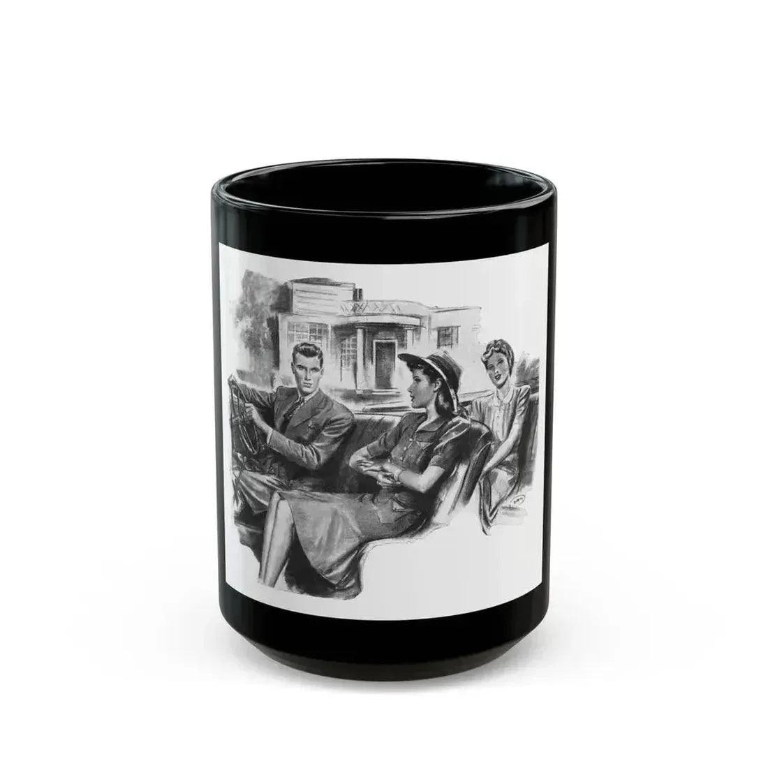 For Just A Few Photographs by Grace Elliott Taylor, Woman And Home, 1944 - Black Coffee Mug 15oz - Go Mug Yourself