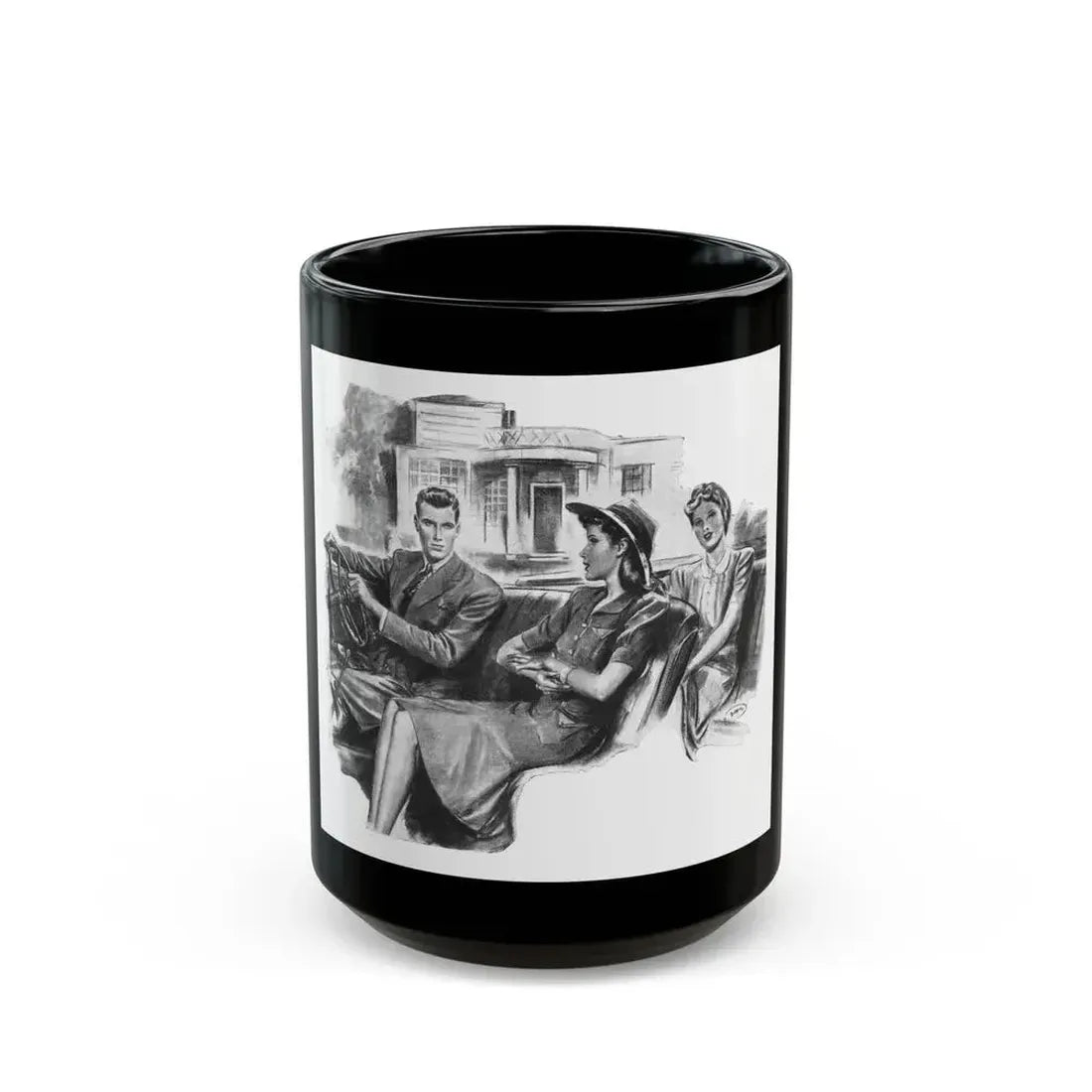 For Just A Few Photographs by Grace Elliott Taylor, Woman And Home, 1944 - Black Coffee Mug 15oz - Go Mug Yourself