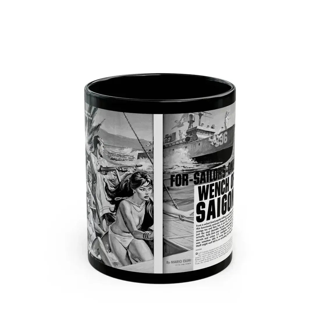 For-Sailors-Only Wench of Saigon, Men magazine, January 1965 - Black Coffee Mug 11oz - Go Mug Yourself
