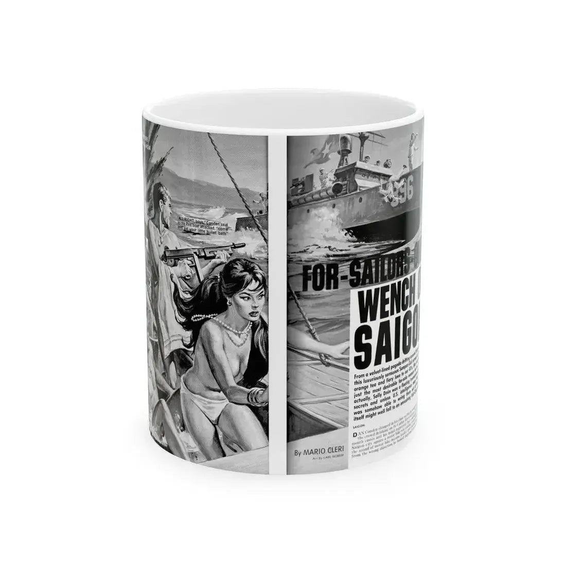 For-Sailors-Only Wench of Saigon, Men magazine, January 1965 - White Coffee Mug 11oz - Go Mug Yourself