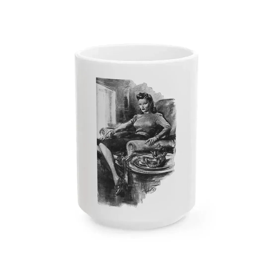 For Snow On The High Ground by Ruth Cameron Ward (1), Woman And Home, 1942 - White Coffee Mug 15oz - Go Mug Yourself
