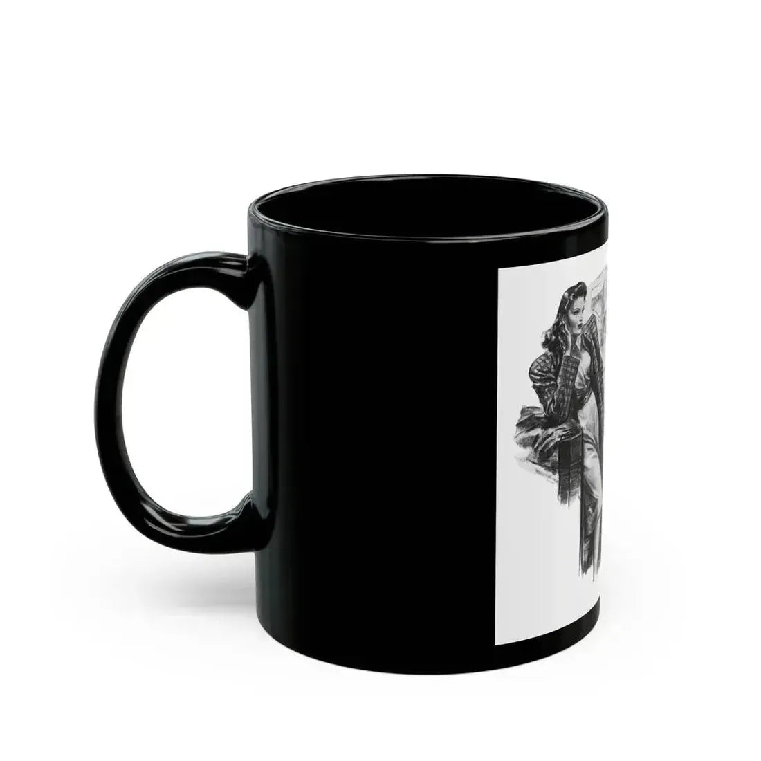 For Snow On The High Ground by Ruth Cameron Ward (2), Woman And Home, 1942 - Black Coffee Mug - Go Mug Yourself