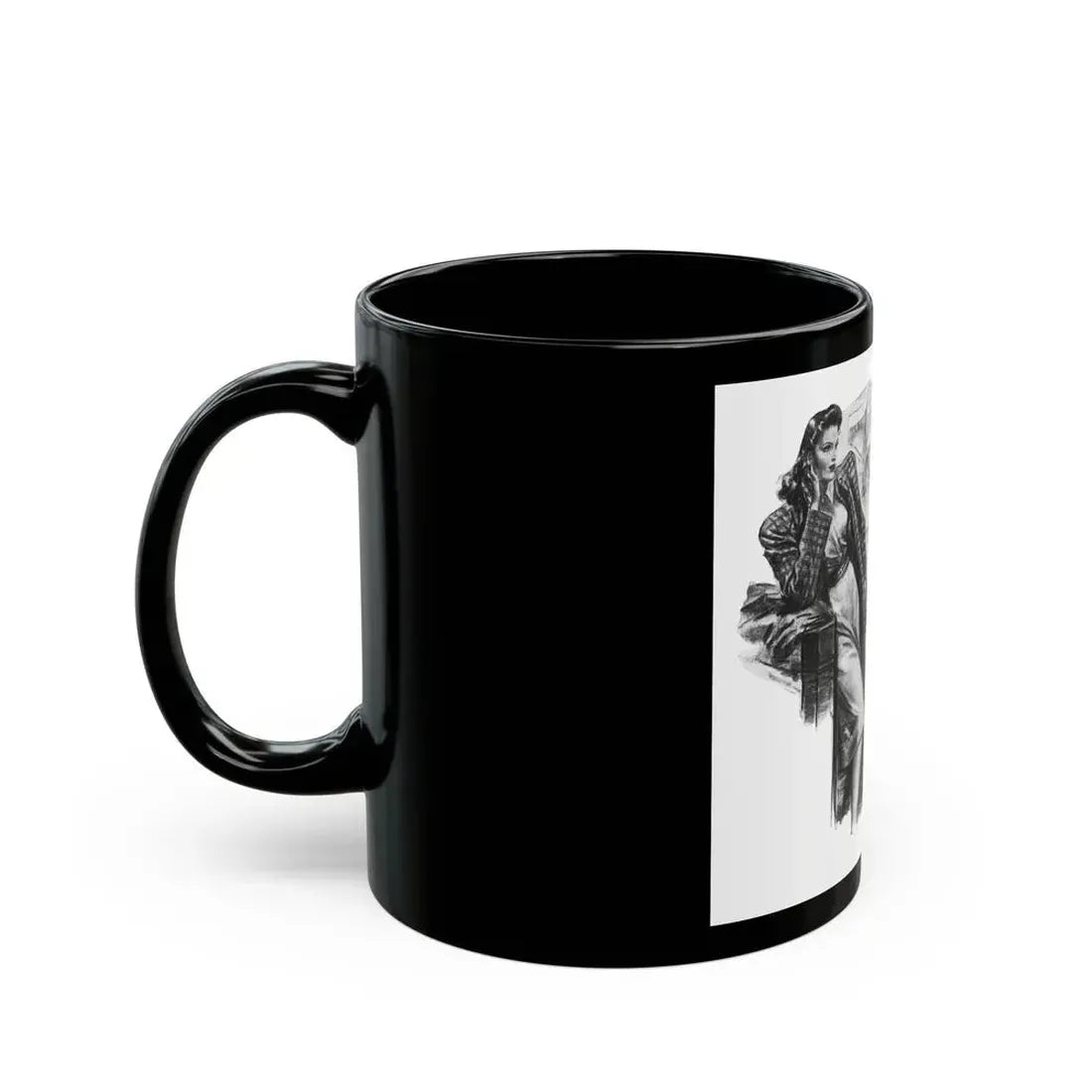 For Snow On The High Ground by Ruth Cameron Ward (2), Woman And Home, 1942 - Black Coffee Mug - Go Mug Yourself