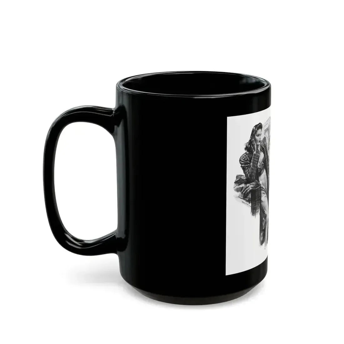 For Snow On The High Ground by Ruth Cameron Ward (2), Woman And Home, 1942 - Black Coffee Mug - Go Mug Yourself