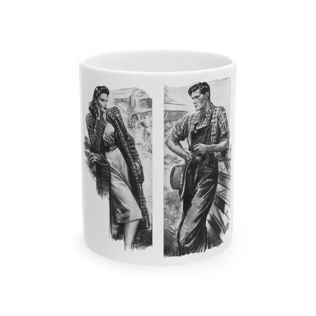 For Snow On The High Ground by Ruth Cameron Ward (2), Woman And Home, 1942 - White Coffee Mug 11oz - Go Mug Yourself