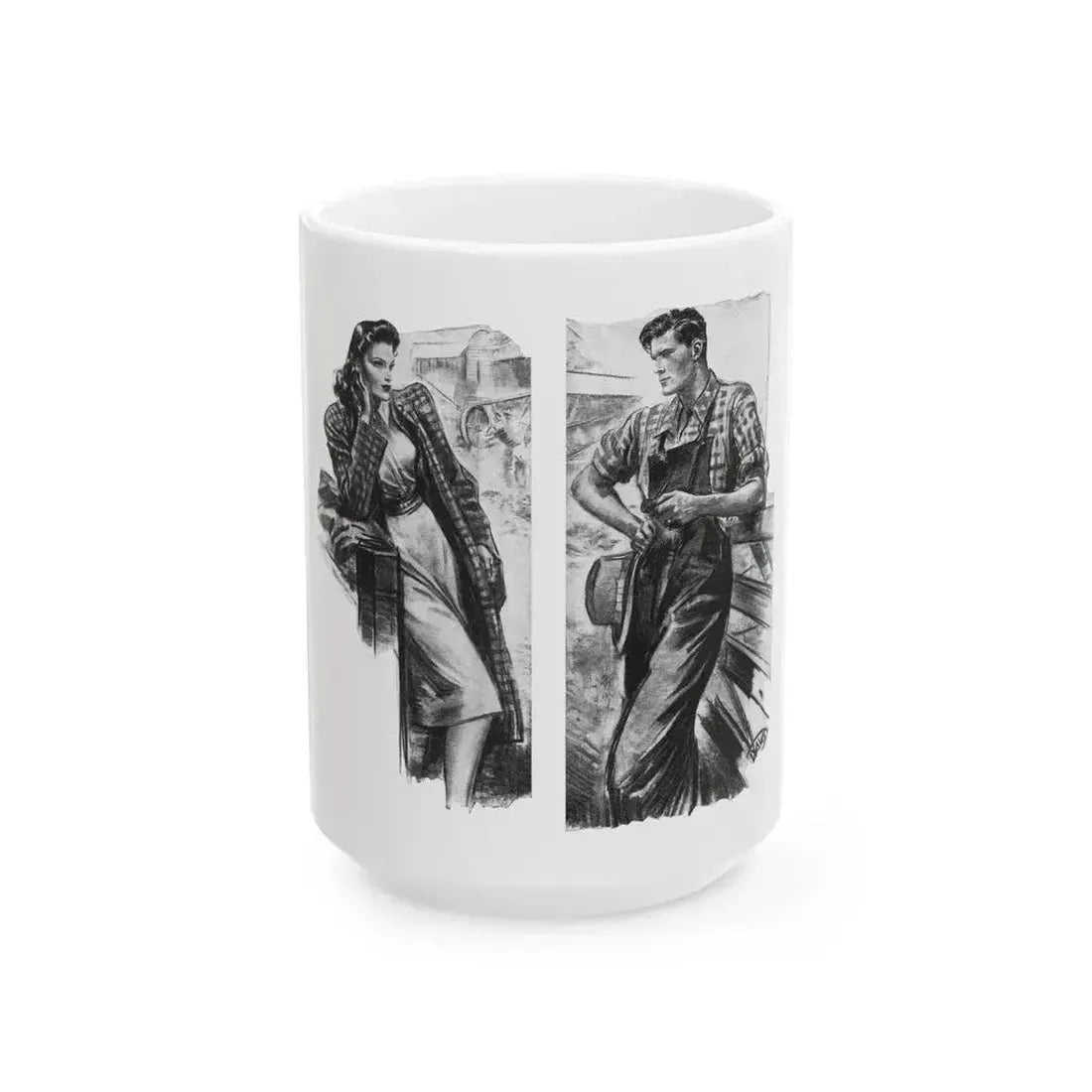 For Snow On The High Ground by Ruth Cameron Ward (2), Woman And Home, 1942 - White Coffee Mug 15oz - Go Mug Yourself