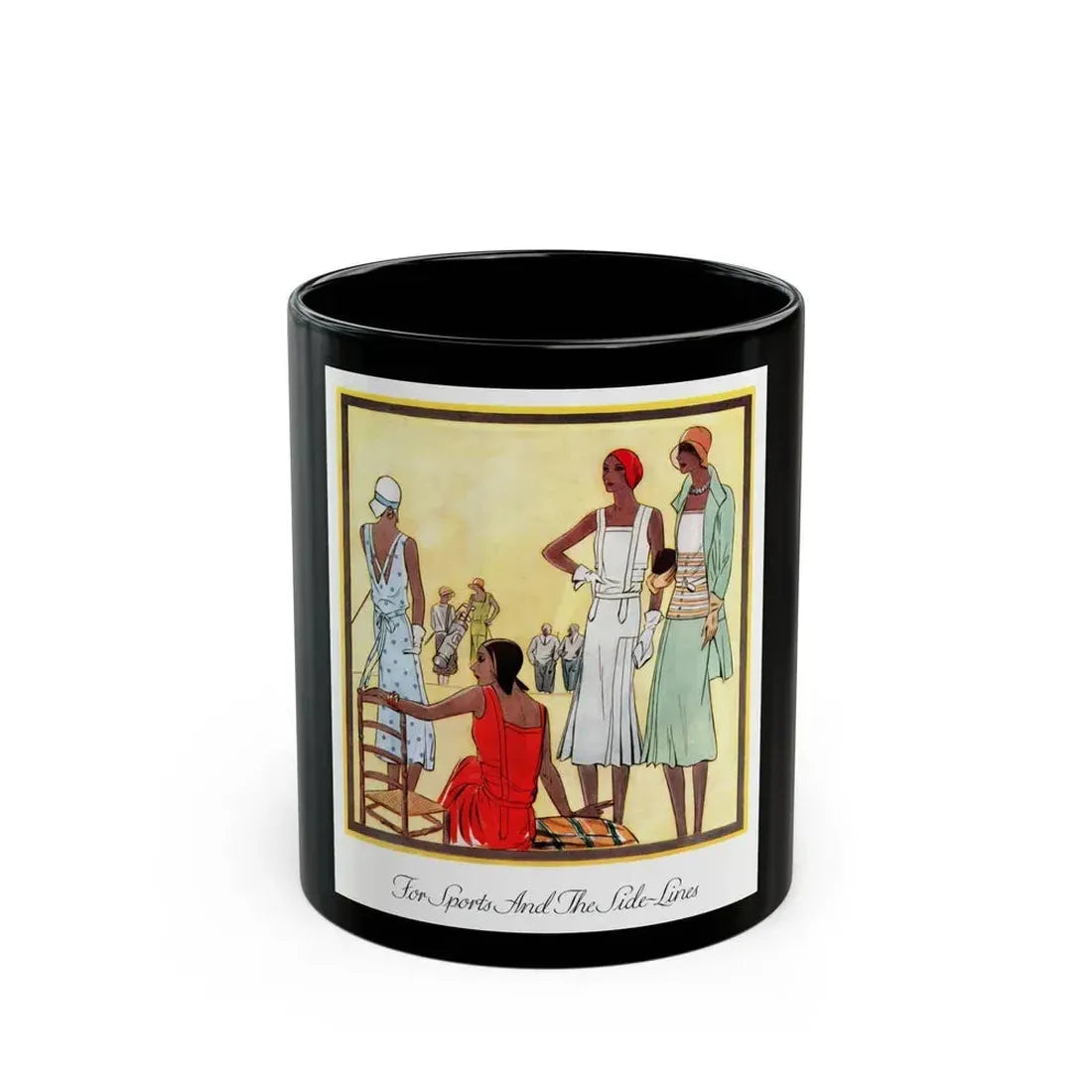 For Sports And The Side-Lines, McCall's magazine, April 1930 - Black Coffee Mug 11oz - Go Mug Yourself