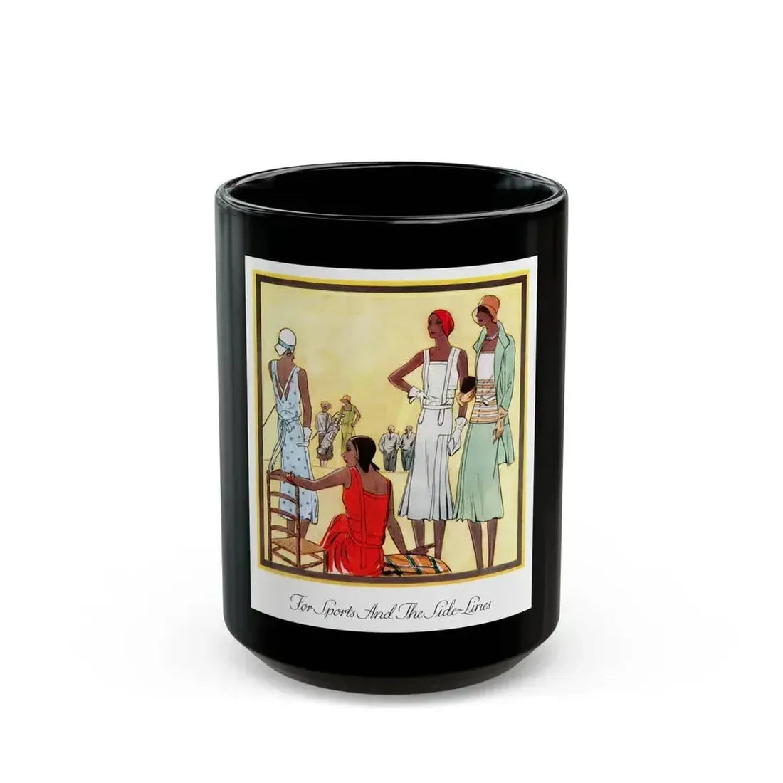 For Sports And The Side-Lines, McCall's magazine, April 1930 - Black Coffee Mug 15oz - Go Mug Yourself
